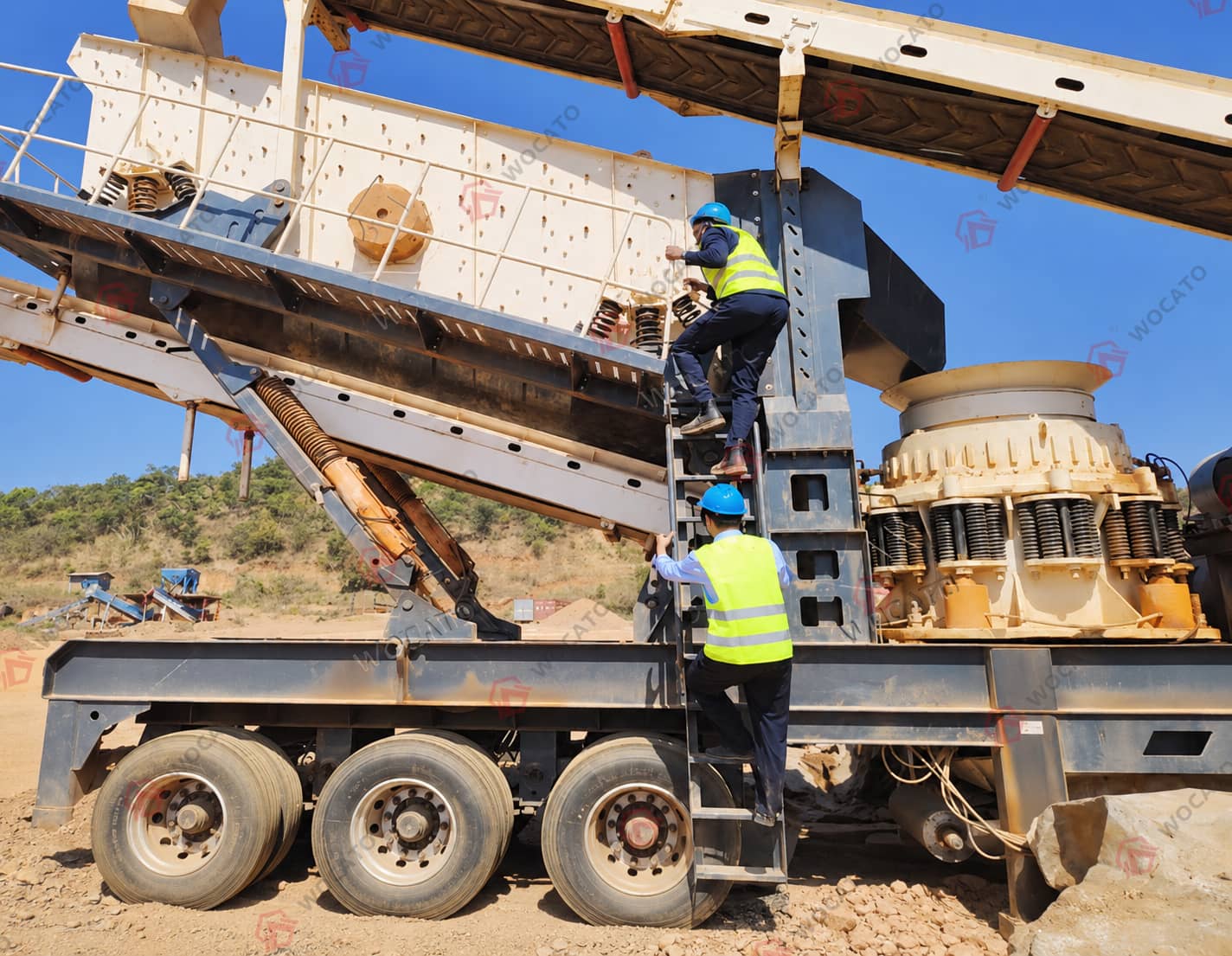 30-50TPH River Stone Crushing Plant in Peru - Four-in-one Wheel-Mounted Crushing Plant K3-PE46-CS75-4C