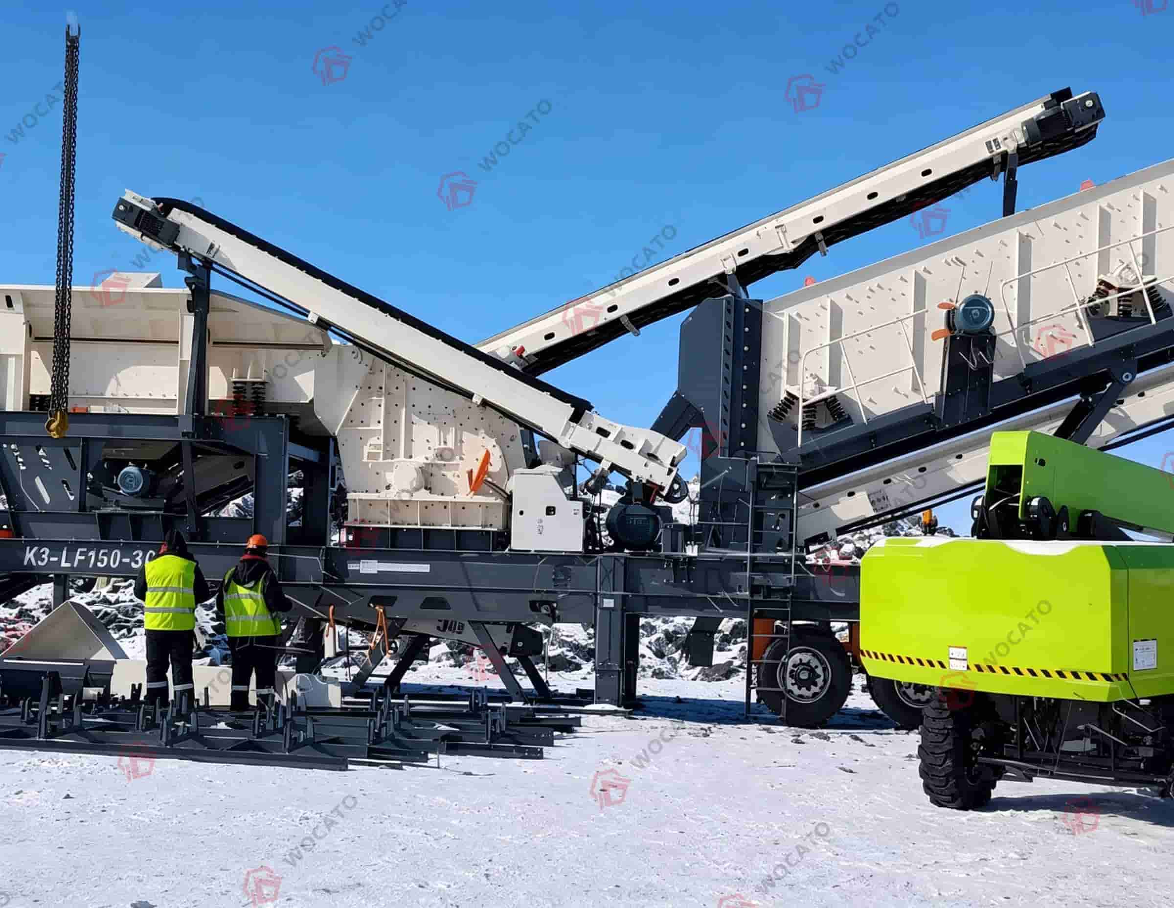 100-150TPH Limestone Crushing Plant in Georgia - Three-in-one Wheel-Mounted Crushing Plant K3-LF150-3C
